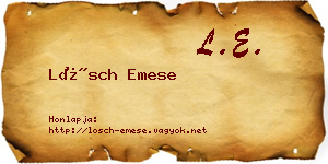 Lösch Emese névjegykártya
